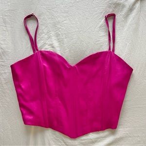 Hot Pink Zara Sweetheart Top / Size Small/Medium